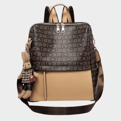 Δερμάτινo Γυναικείo Σακίδιο Πλάτης PVC Foxer 9151057F καφέ