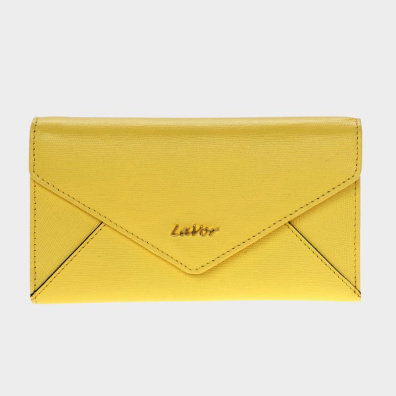 Μεγάλο Δερμάτινο πορτοφόλι Lavor 1-5980 Κίτρινο