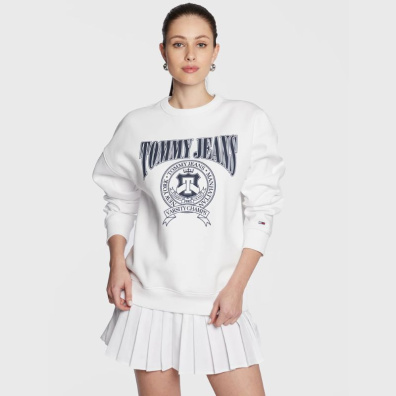 Μπλούζα Τommy Jeans Varsity DW0DW15058-YBR Άσπρο