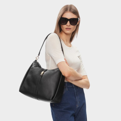 Τσάντα Ώμου Tommy Hilfiger Feminine Hobo AW0AW15713-BDS Μαύρο