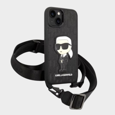 Θήκη Κινητού iPhone 14 6.1" Με Λουράκι Karl Lagerfeld KLHCP14SSTKMK Μαύρο