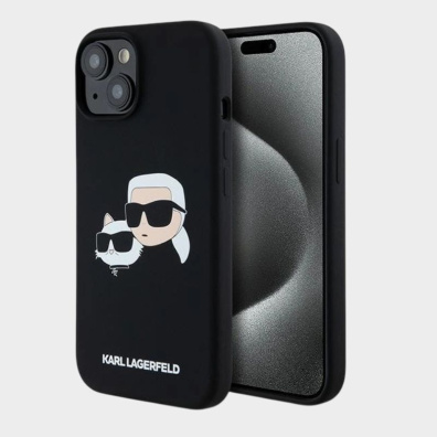 Θήκη Σιλικόνης Για iPhone 15/14/13 Karl Lagerfeld Karl & Choupette MagSafe Μαύρο