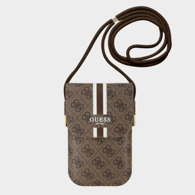 Τσαντάκι-Θήκη Κινητού Guess 4G Stripes GUOWBP4RPSW Καφέ