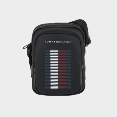 Τσαντάκι Ταχυδρόμου Tommy Hilfiger Pique Mini Reporter AM0AM12977-BDS Μαύρο