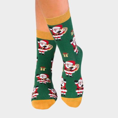 Χριστουγεννιάτικες Κάλτσες Με Print Άγιο Βασίλη Pirin Hill PH12-081F Πράσινο