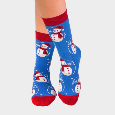 Χριστουγεννιάτικες Κάλτσες Με Print Χιονάνθρωπο Pirin Hill PH12-080F Μπλε