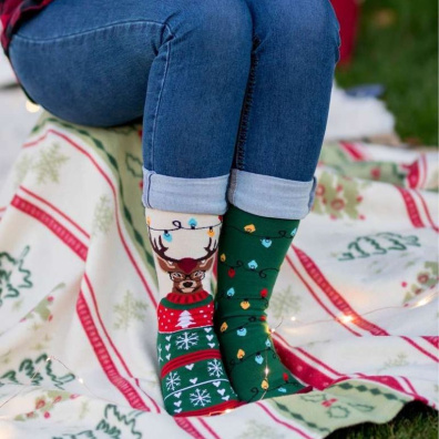 Χριστουγεννιάτικες Κάλτσες Arty Με Print Τάρανδο Pirin Hill PH14-037 Πράσινο