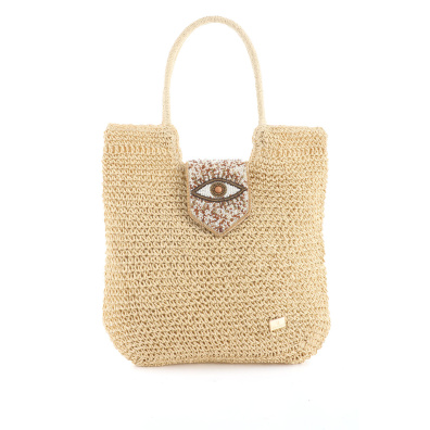 Ψάθινη Τσάντα Ώμου CH 972 - Μπέζ