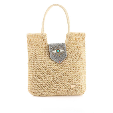 Ψάθινη Τσάντα Ώμου CH 972 - Ανοιχτό Μπέζ