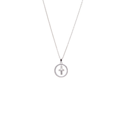 Αλυσίδα λαιμού με σταυρό DJ-055 Ασημί