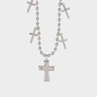 Αλυσίδα λαιμού με σταυρούς BAGTOBAG OM-K73 - Ασημί