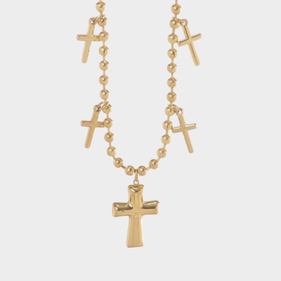 Αλυσίδα λαιμού με σταυρούς BAGTOBAG OM-K73 - Χρυσό