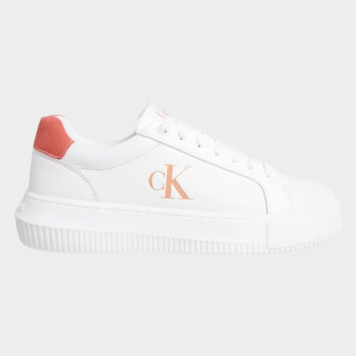 Γυναικείο Δερμάτινο Sneaker Calvin Klein YW0YW01670 Λευκό