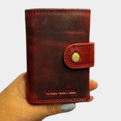 Δερμάτινο Μηχανικό Πορτοφόλι Old River CB-604 Κόκκινο