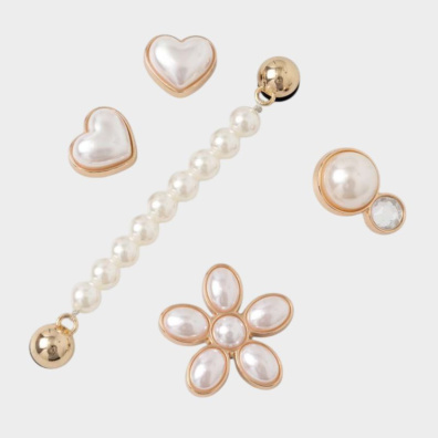 Διακοσμητικό Παπουτσιού Crocs Jibbitz Dainty Pearl Jewelry 5 Pack 10013133 Λευκό