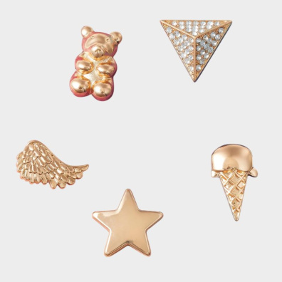 Διακοσμητικό Παπουτσιού Crocs Jibbitz Gold Icons 5 Pack 10011118 Χρυσό