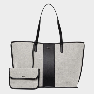 Τσάντα Ώμου Tote DKNY Hallie R44AGI09-BNR Γκρι/Μαύρο