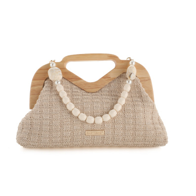 Ψάθινη τσάντα χειρός MD2408 - Μπέζ