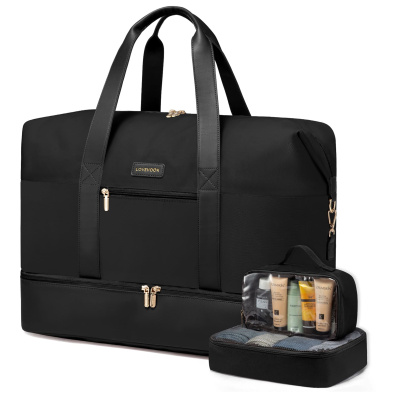 Σετ Σακ βουαγιαζ ταξιδιού γυναικείο με νεσεσέρ και τσάντα χειρός Lovevook WB2098 black