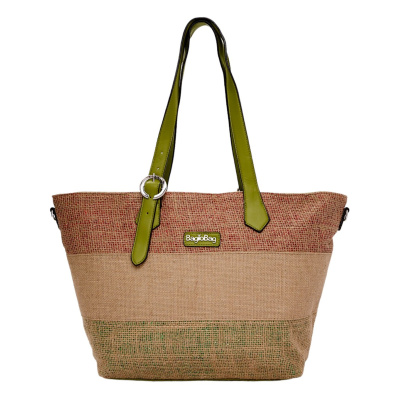 Ψάθινη τσάντα ώμου BY-31404 - Πράσινο