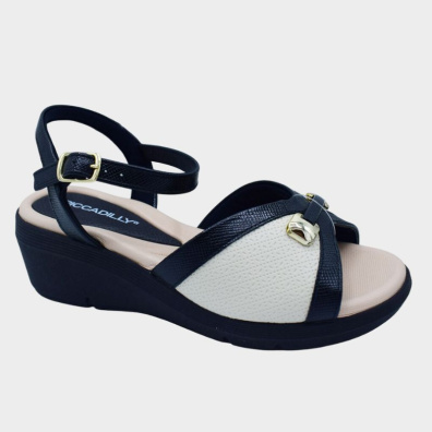 Πλατφόρμες Picadilly Comfort 540377-1 Ασπρο/Μαύρο