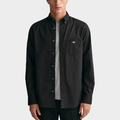 Πουκάμισο Gant 3000100-005 Μαύρο