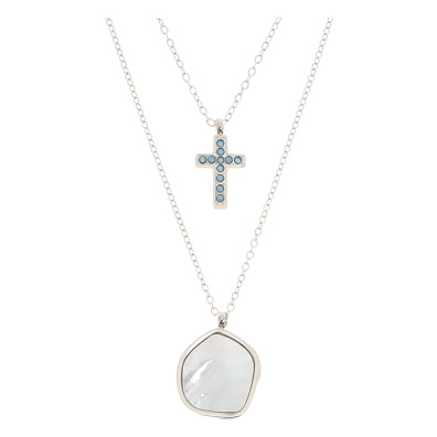 Κρεμαστό λαιμού AQE-9828-5 - Ασημί