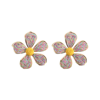 Ψάθινο σκουλαρίκι SASA-9953-13 - Rainbow