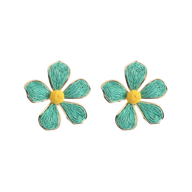 Ψάθινο σκουλαρίκι SASA-9953-13 - Πράσινο