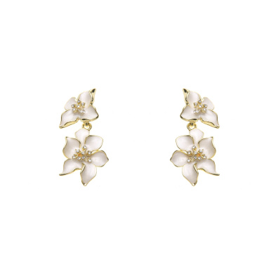 Καρφωτό σκουλαρίκι XY-3535-20 - Μπέζ