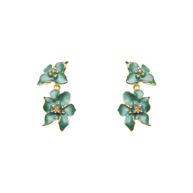 Καρφωτό σκουλαρίκι XY-3535-20 - Πράσινο