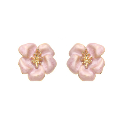 Καρφωτό σκουλαρίκι XY-3527-20 - Ροζ