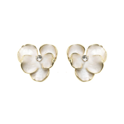 Καρφωτό σκουλαρίκι XY-3516-20 - Μπέζ