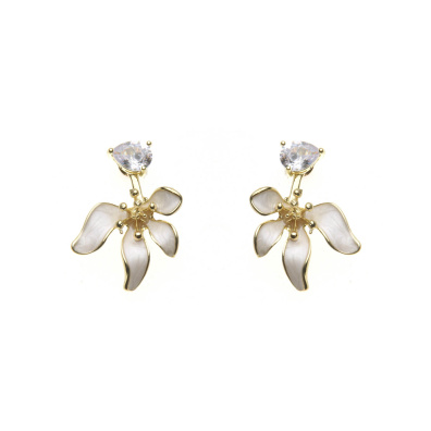 Καρφωτό σκουλαρίκι XY-3515-20 - Μπέζ