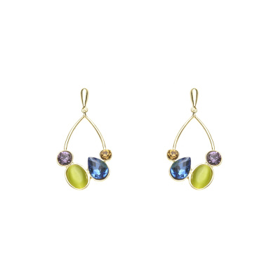 Καρφωτό σκουλαρίκι XY-3536-20 - Μπλέ