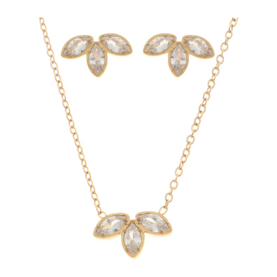 Κρεμαστό σετ λαιμού με σκουλαρίκια JY-8713-11 - Χρυσό