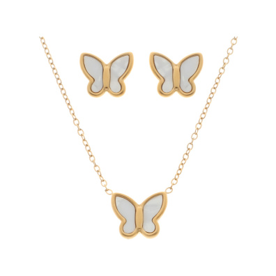 Κρεμαστό σετ λαιμού με σκουλαρίκια JY-8714-11 - Χρυσό