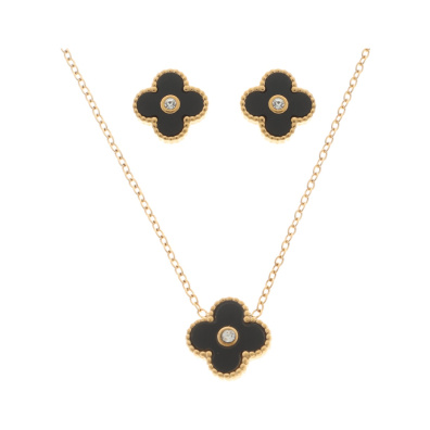 Κρεμαστό σετ λαιμού με σκουλαρίκια JY-8715-11 - Χρυσό