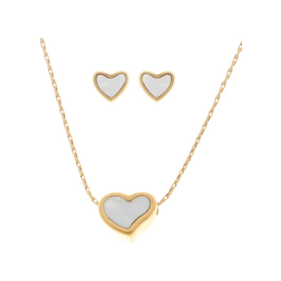 Κρεμαστό σετ λαιμού με σκουλαρίκια JY-8717-11 - Χρυσό