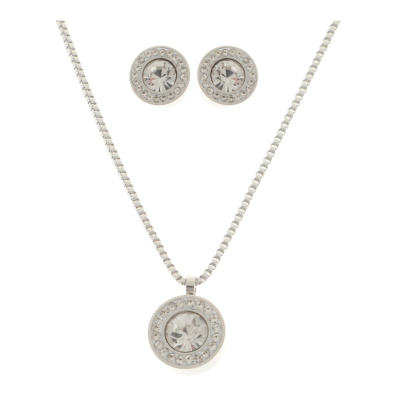 Κρεμαστό σετ λαιμού με σκουλαρίκια JY-8721-11 - Ασημί