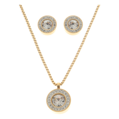 Κρεμαστό σετ λαιμού με σκουλαρίκια JY-8721-11 - Χρυσό