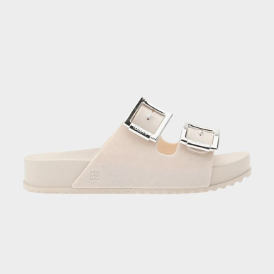 Παντόφλα Με Τόκα Zaxy 7802520129-Glitter-Off-White Εκρού