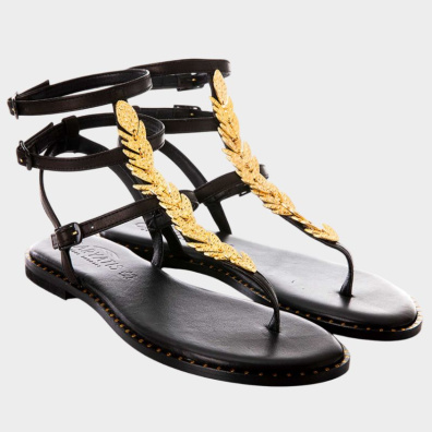 Σανδαλια Caryatis 621009/5802/153 Μαύρο/Χρυσό