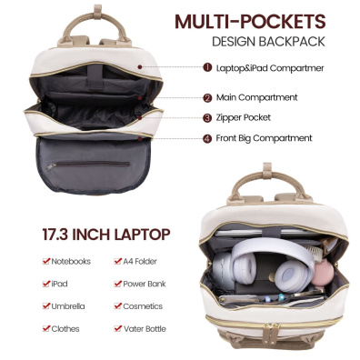 Γυναικείο Σακίδιο Φορητού Υπολογιστή Lovevook 15,6 MB2012 khaki/beige