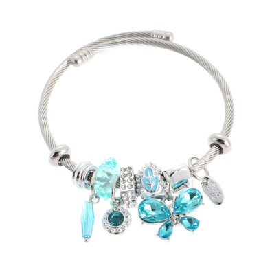 Βραχιόλι πεταλούδα QW-8107-15 - Γαλάζιο