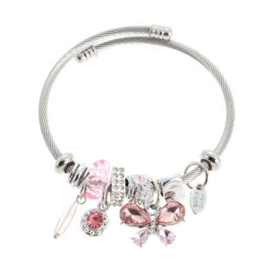Βραχιόλι πεταλούδα QW-8107-15 - Ρόζ
