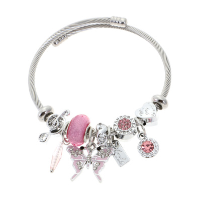 Βραχιόλι πεταλούδα QW-8115-15 - Ρόζ