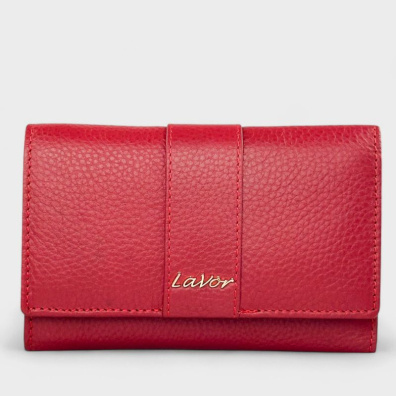 Δερμάτινο Γυναικείο Πορτοφόλι Με RFID Lavor 1-6073 Κόκκινο