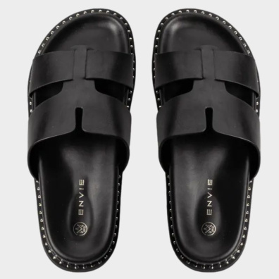 Παντοφλα Δερματινη Envie E96-21324 Μαύρο