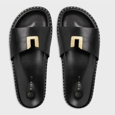 Flatform Σανδάλια Envie E96-21323-34 Μαύρο με χρυσο